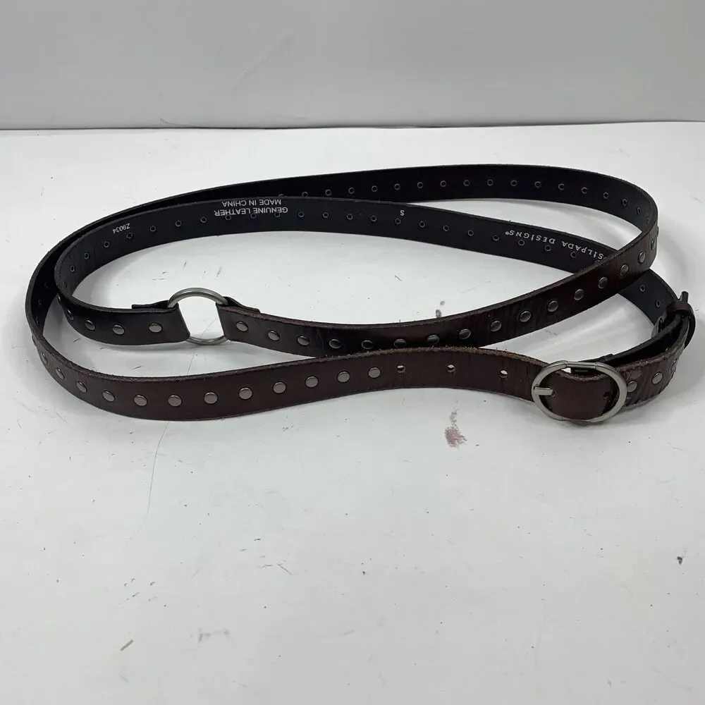 Silpada Designs Size Small Belt Brown Leather Studded Waist Wrap Around‎ Women’s